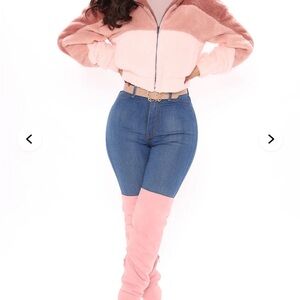 Women's Pink and Brown Jacket